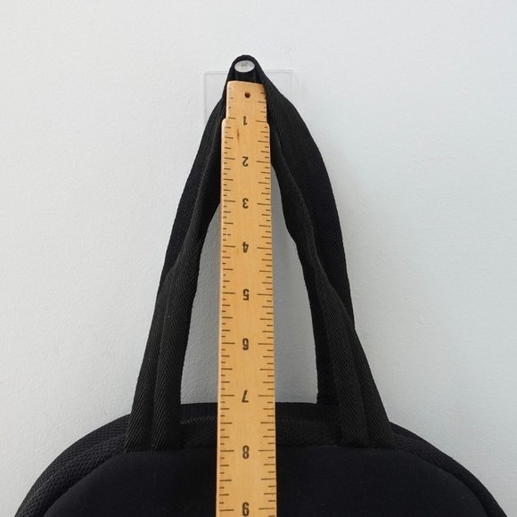 PRADA Bag Women Black Purse Italian Duffel Neoprene Medium Handbag ITALY DEFECTS - Picture 10 of 16